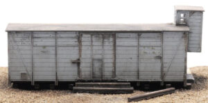 ISEG Güterwagen der lfd. Nr. 316 grau Nr. 16856 als Güterschuppen (einfacher Bausatz)