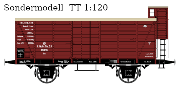 ISEG Güterwagen lfd. Nr. 316 rot-braun Nr. 16856